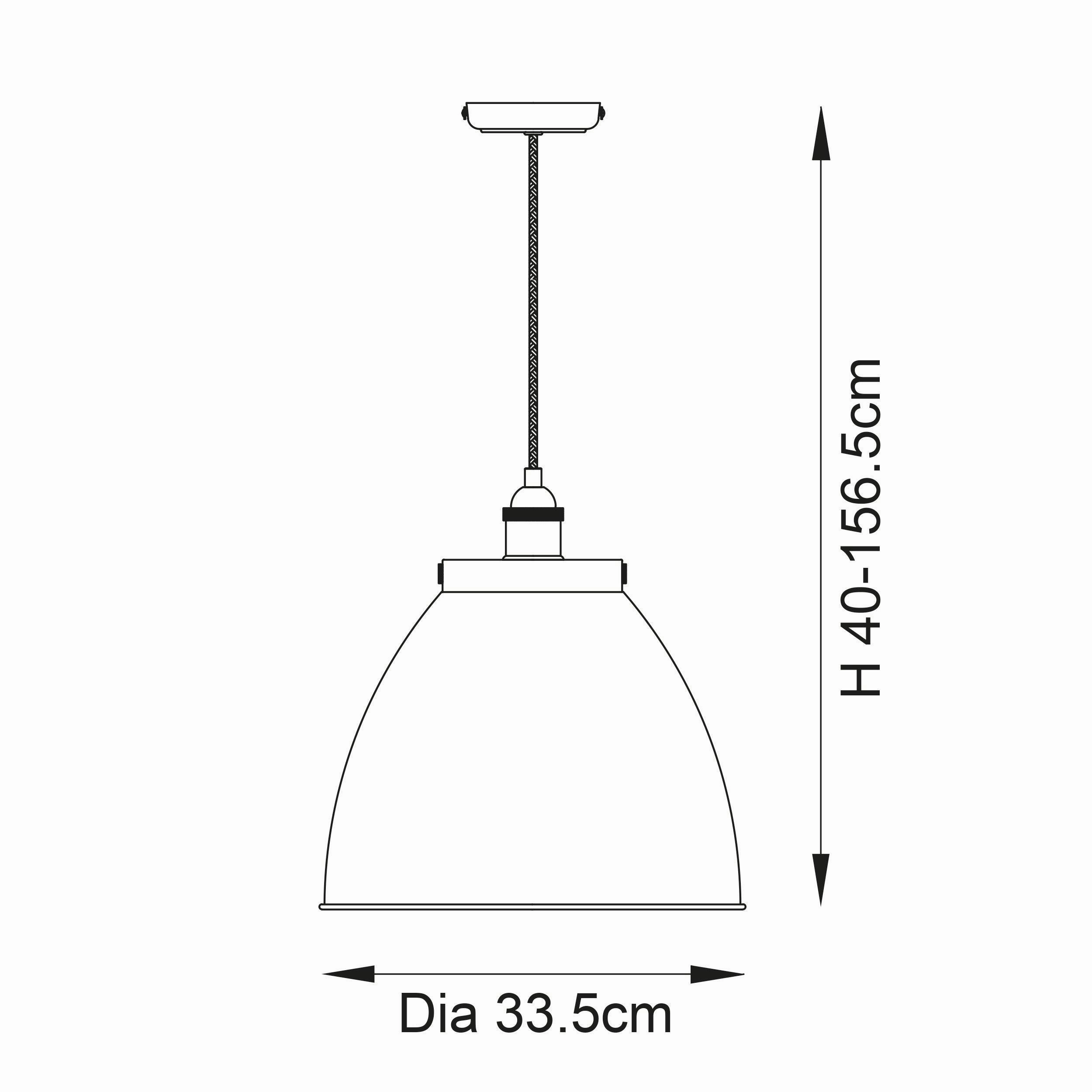Franklin Pewter Industrial Style Ceiling Pendant - 34cm