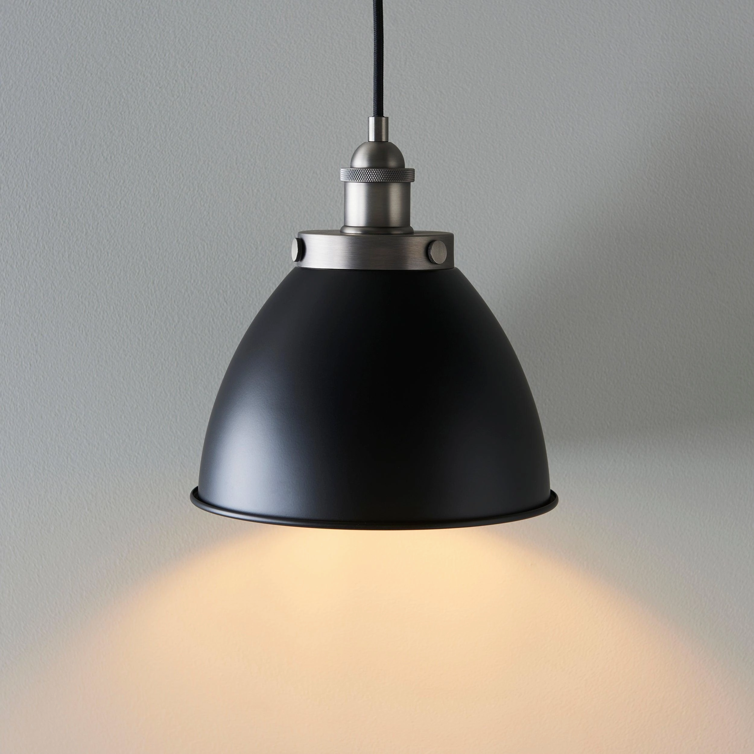 Franklin Small Pewter Industrial Ceiling Pendant - 24cm