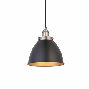 Franklin Small Pewter Industrial Ceiling Pendant - 24cm minimalist ceiling light
