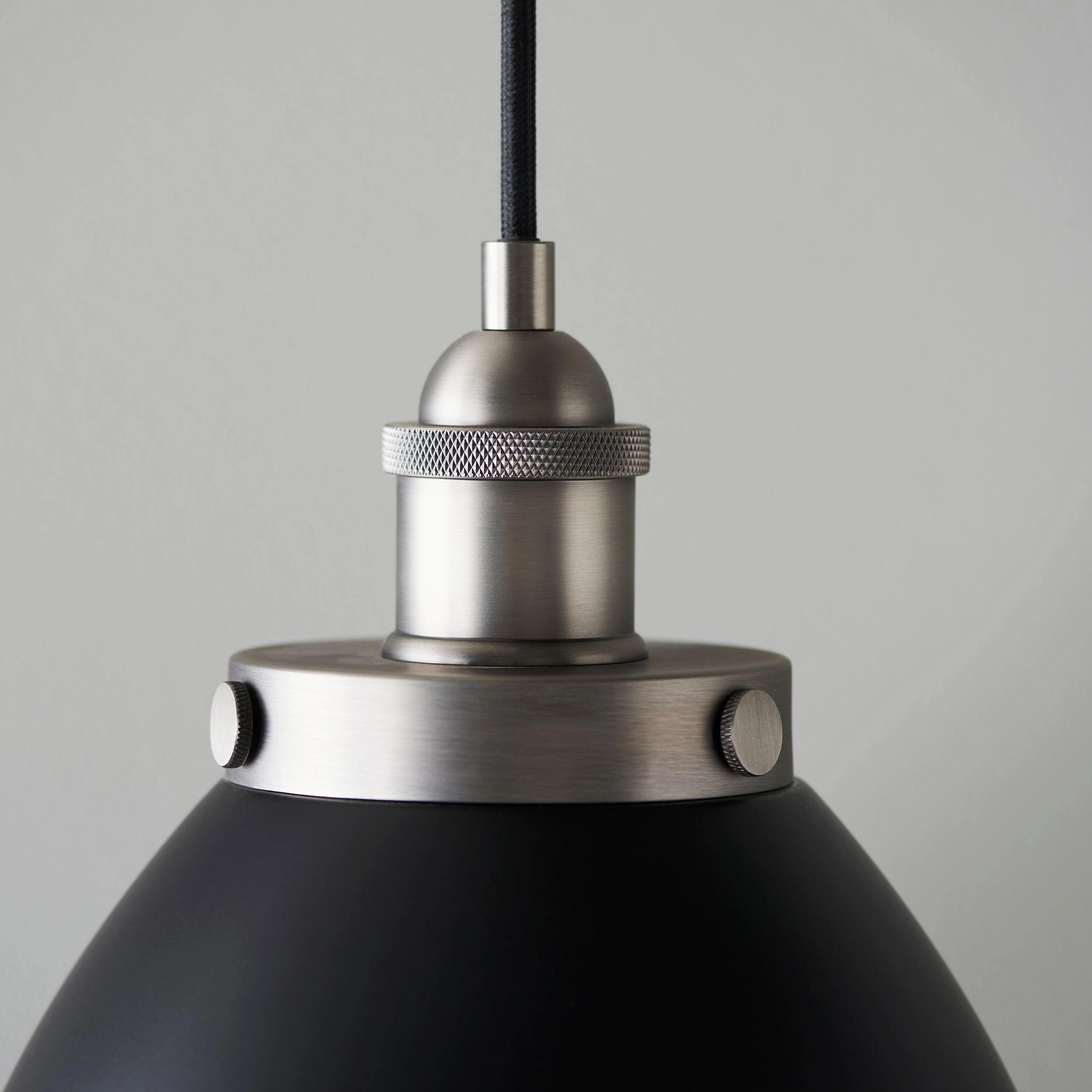 Franklin Small Pewter Industrial Ceiling Pendant - 24cm