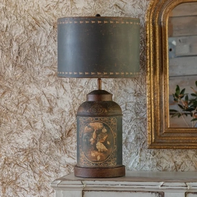 French Farm Tole Lamp Set rechargeable bedside light
