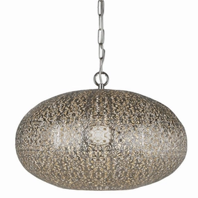 Fretwork 1 Light Moroccan Inspired Nickel Ceiling Pendant minimalist ceiling light