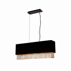 Fringe 4 Light Ceiling Pendant - Black Shade With Gold Chain minimalist ceiling light