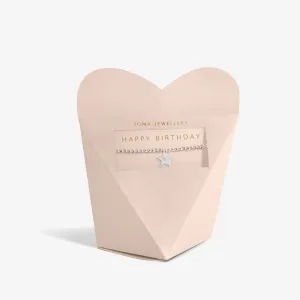 From The Heart Gift Box Happy Birthday Silver Plated Bracelet 7678 Joma Jewellery