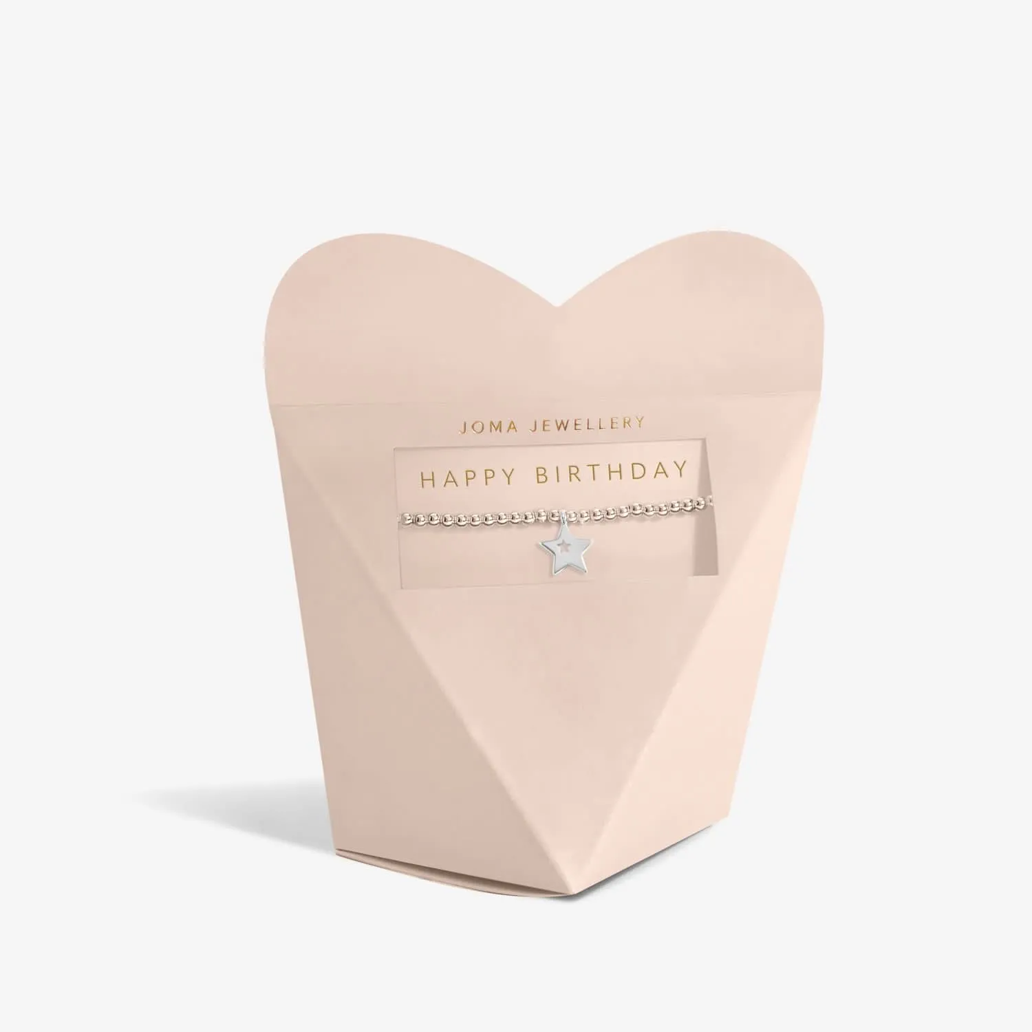 From The Heart Gift Box Happy Birthday Silver Plated Bracelet 7678 Joma Jewellery