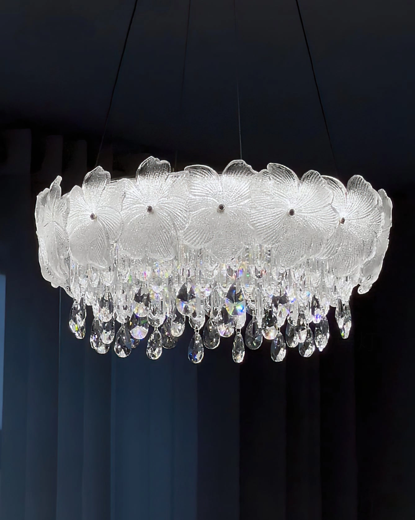 Frost Flower Glass Chandelier