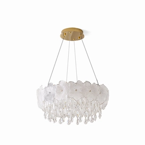 Frost Flower Glass Chandelier flowerpot LED lamp