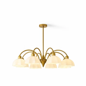 Frosted Glass Bell Chandelier flowerpot LED lamp