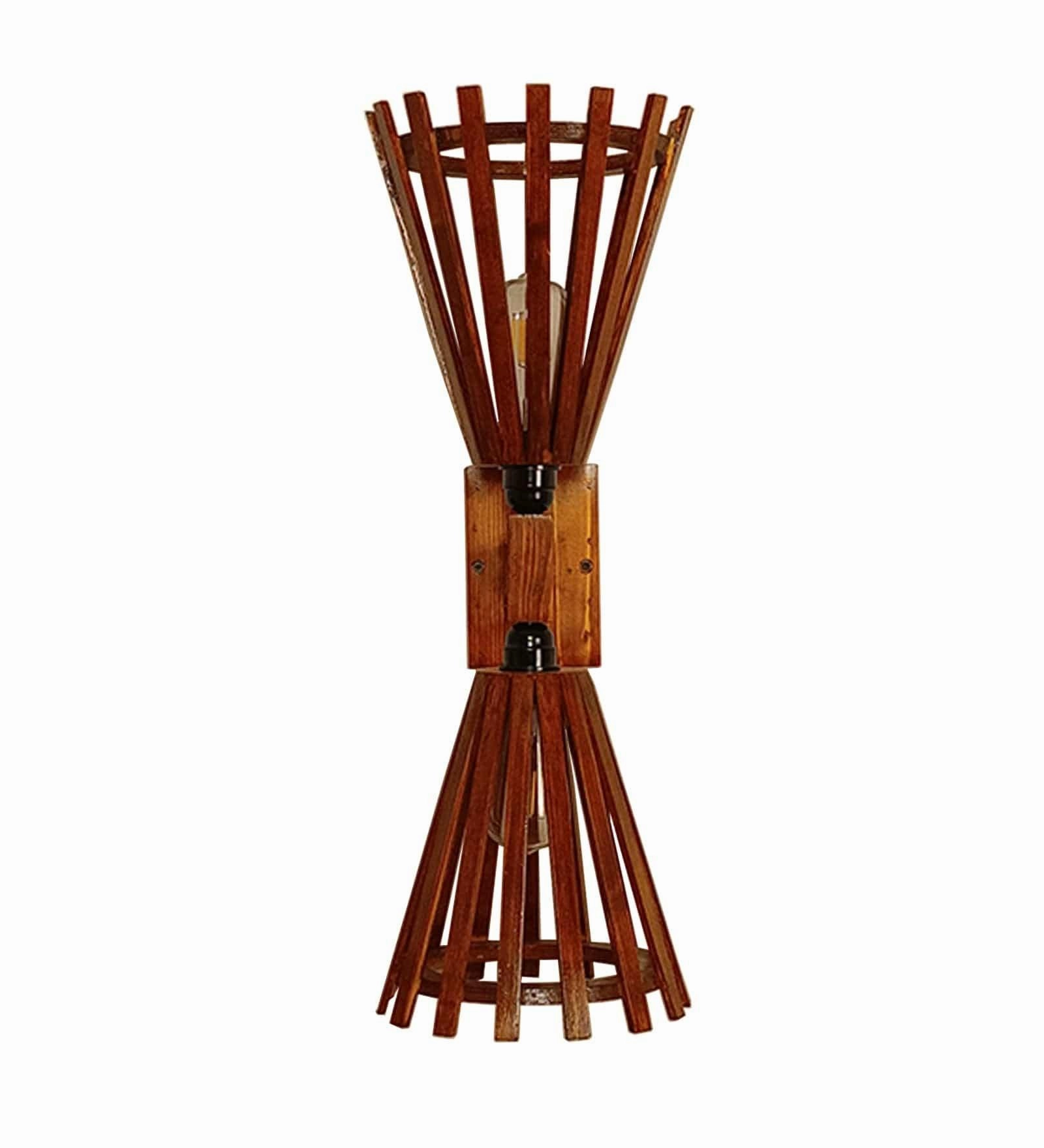 Funnel Duo Brown Wooden Wall Light (BULB NOT INCLUDED)