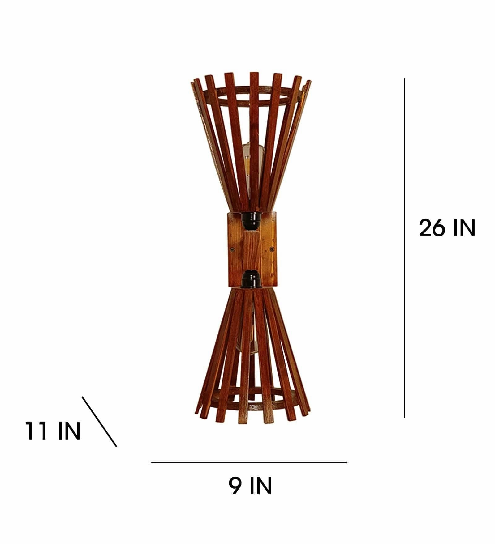 Funnel Duo Brown Wooden Wall Light (BULB NOT INCLUDED)