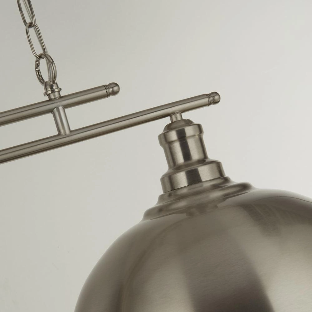 Fusion 2 Light Ceiling Bar Satin Silver & Silver Shades