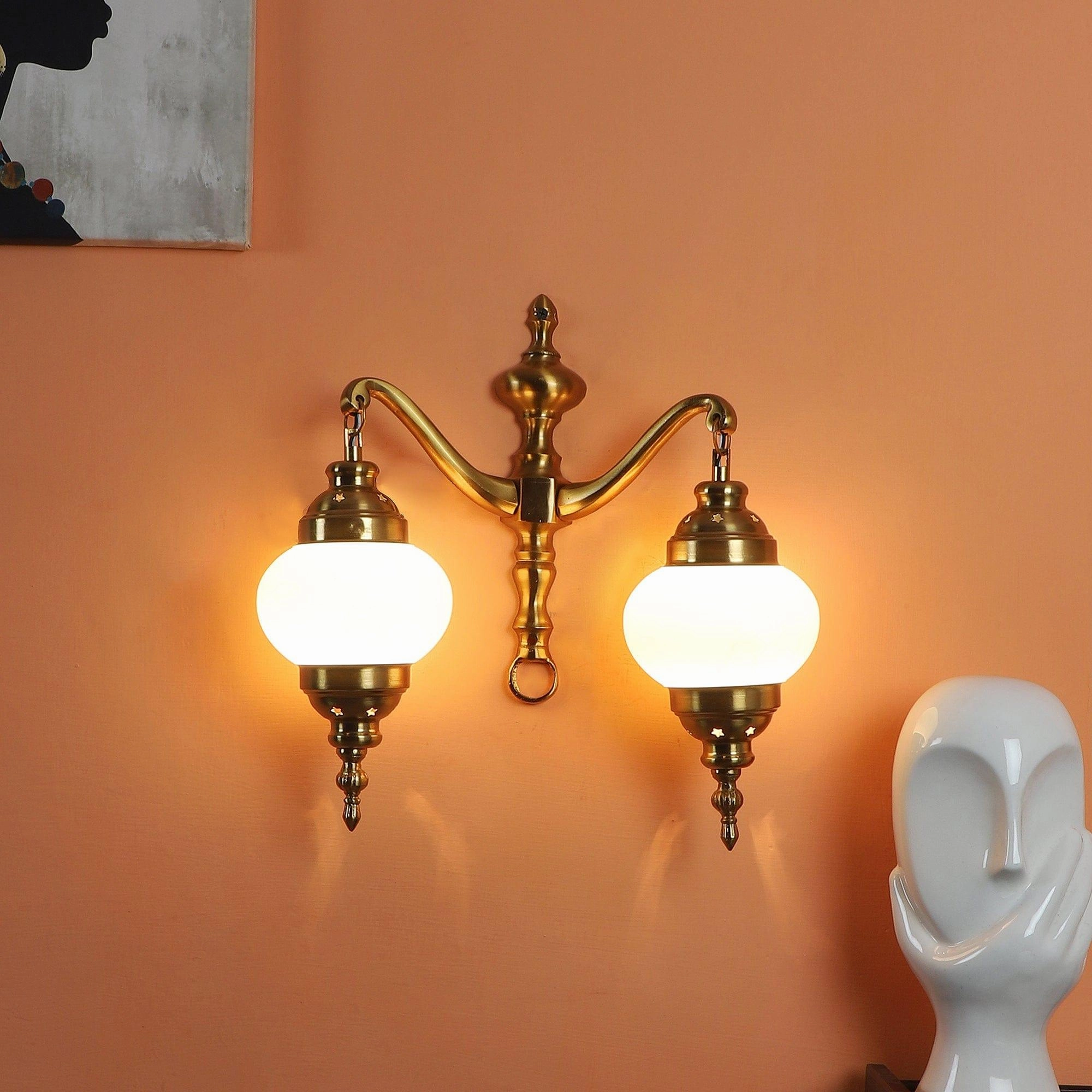 Fusty Aluminium Gold 2 Wall Lights vintage desk lamp