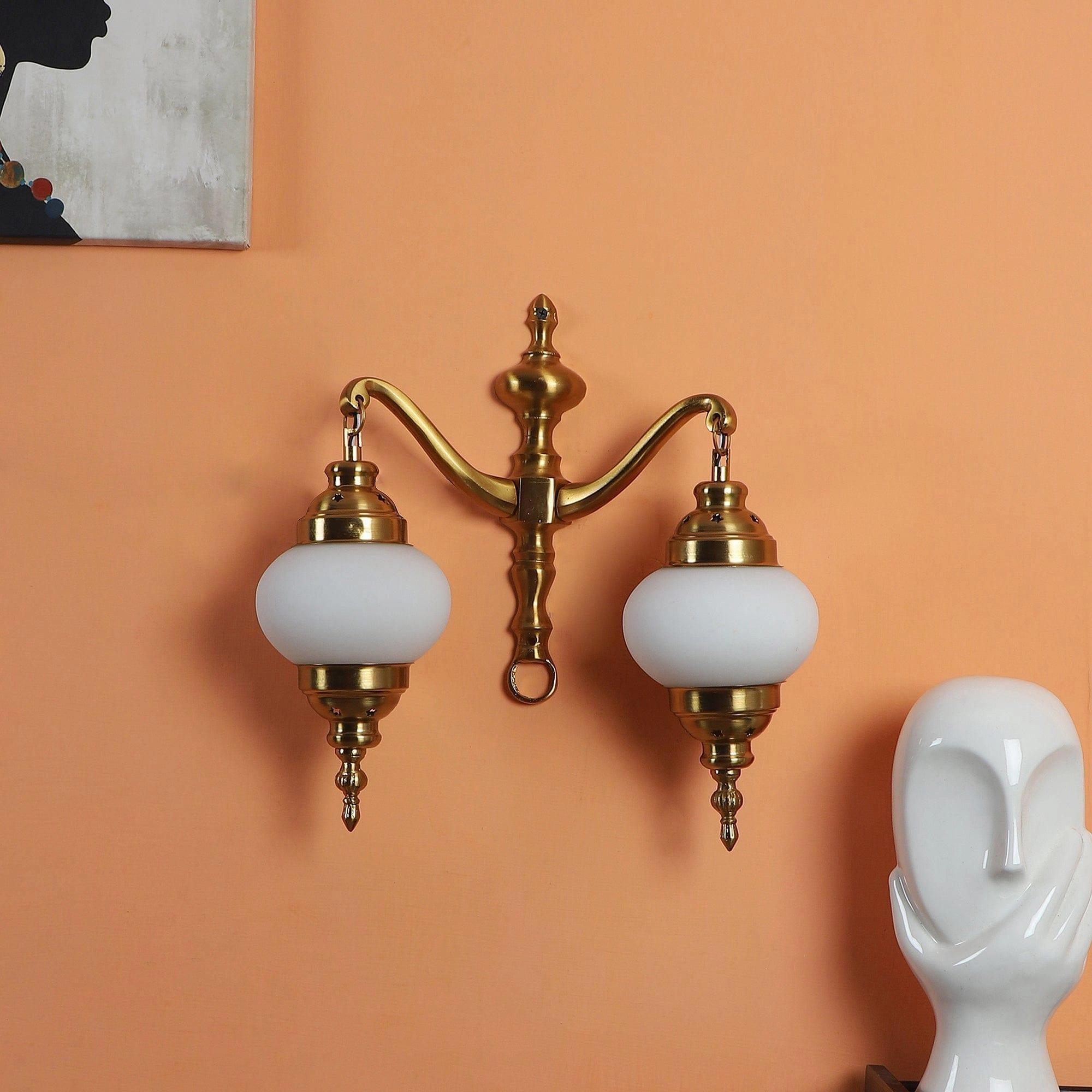 Fusty Aluminium Gold 2 Wall Lights