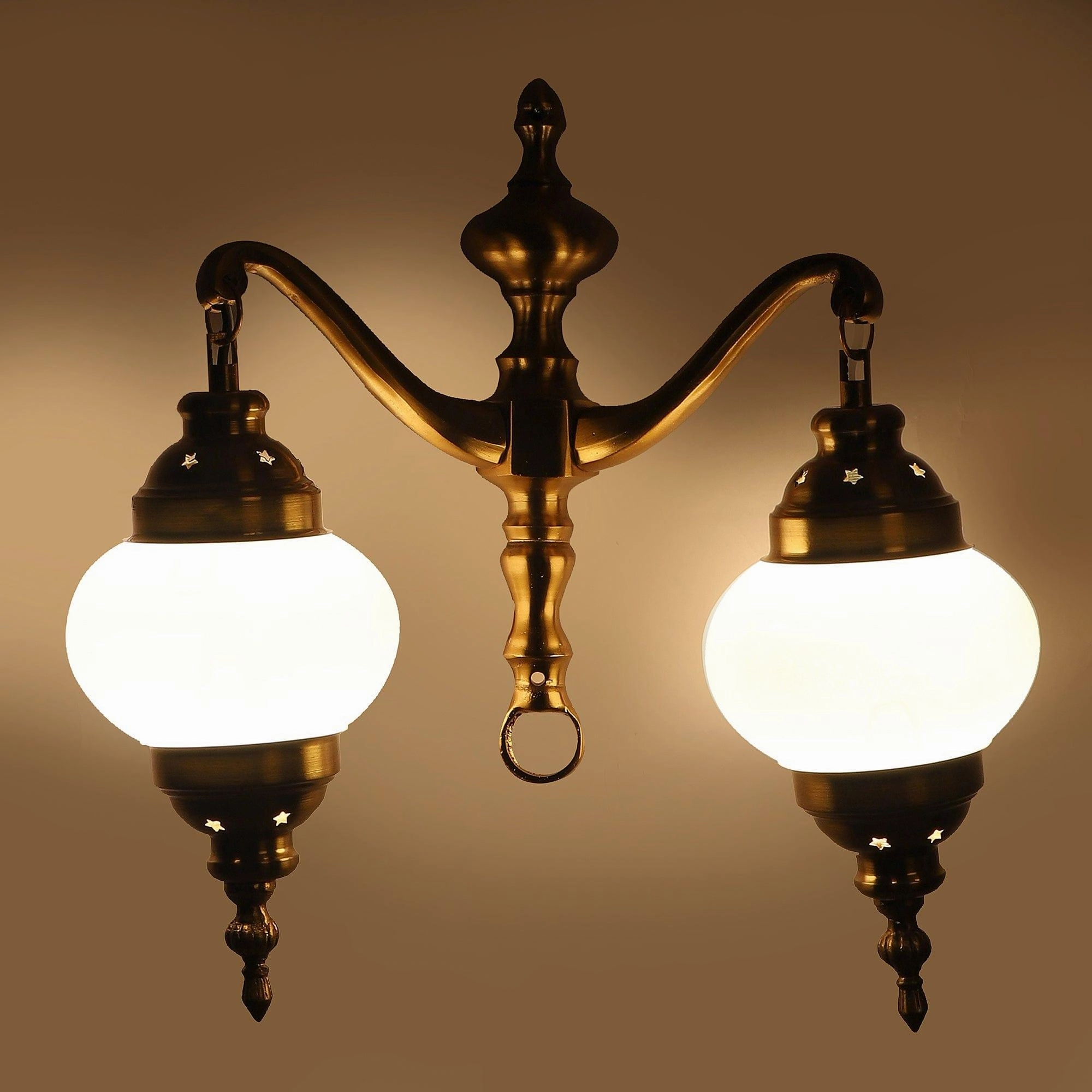 Fusty Aluminium Gold 2 Wall Lights