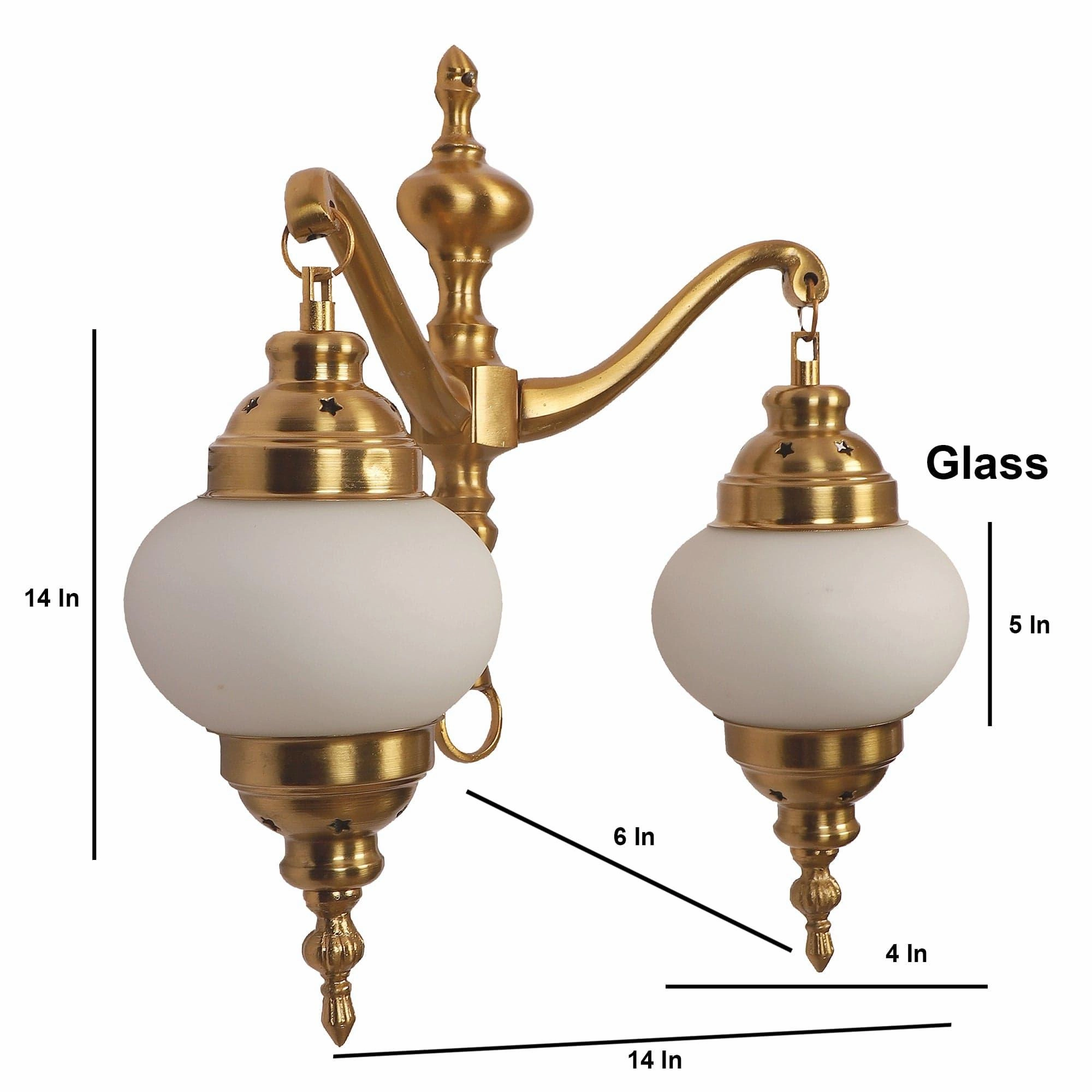 Fusty Aluminium Gold 2 Wall Lights