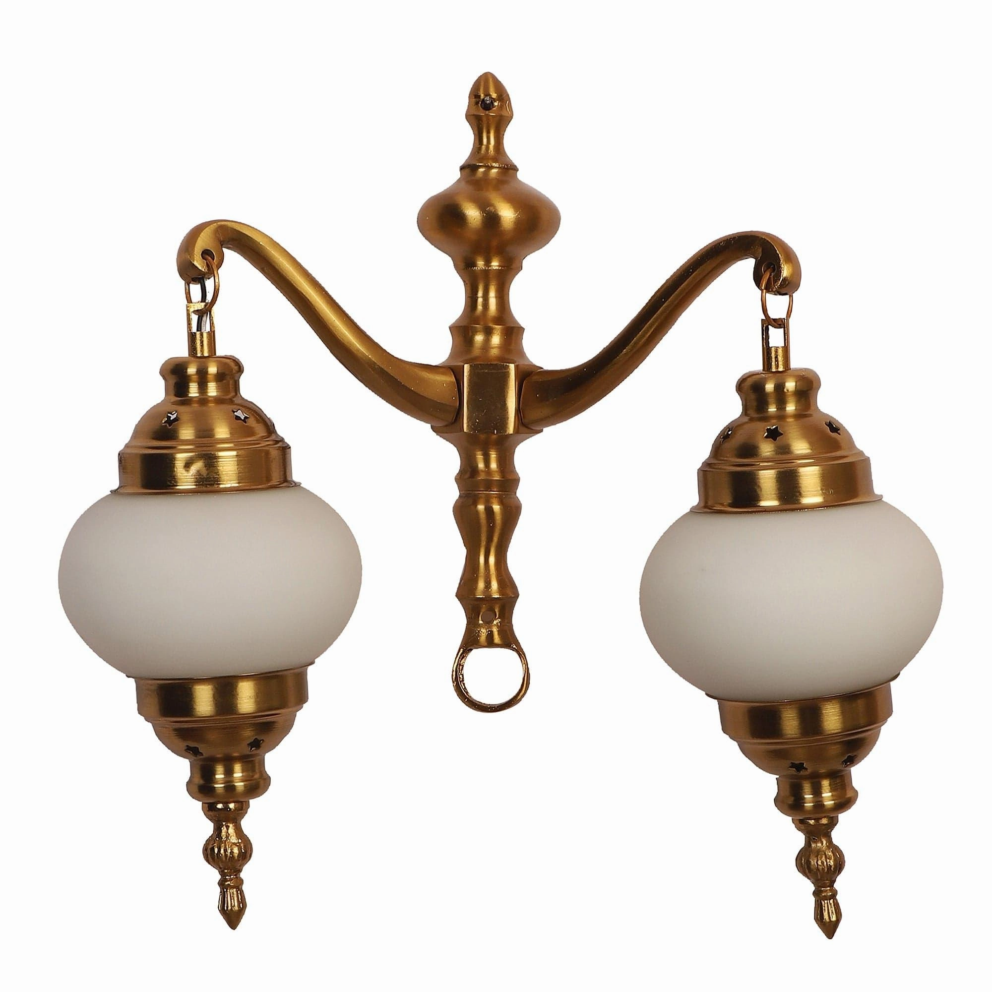 Fusty Aluminium Gold 2 Wall Lights