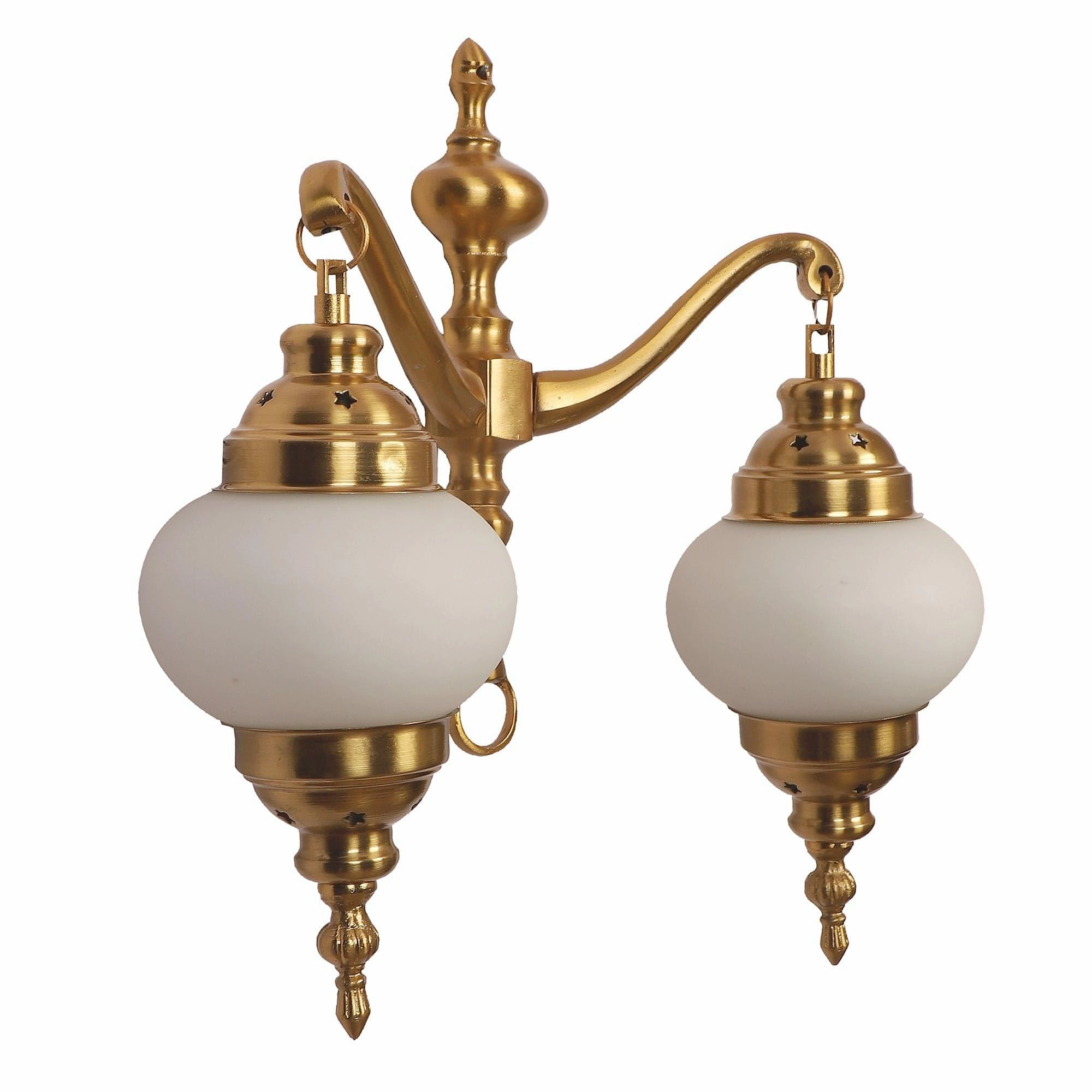 Fusty Aluminium Gold 2 Wall Lights