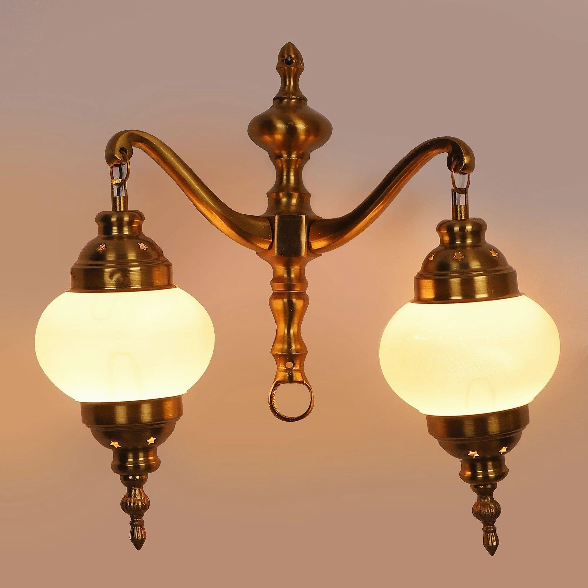 Fusty Aluminium Gold 2 Wall Lights