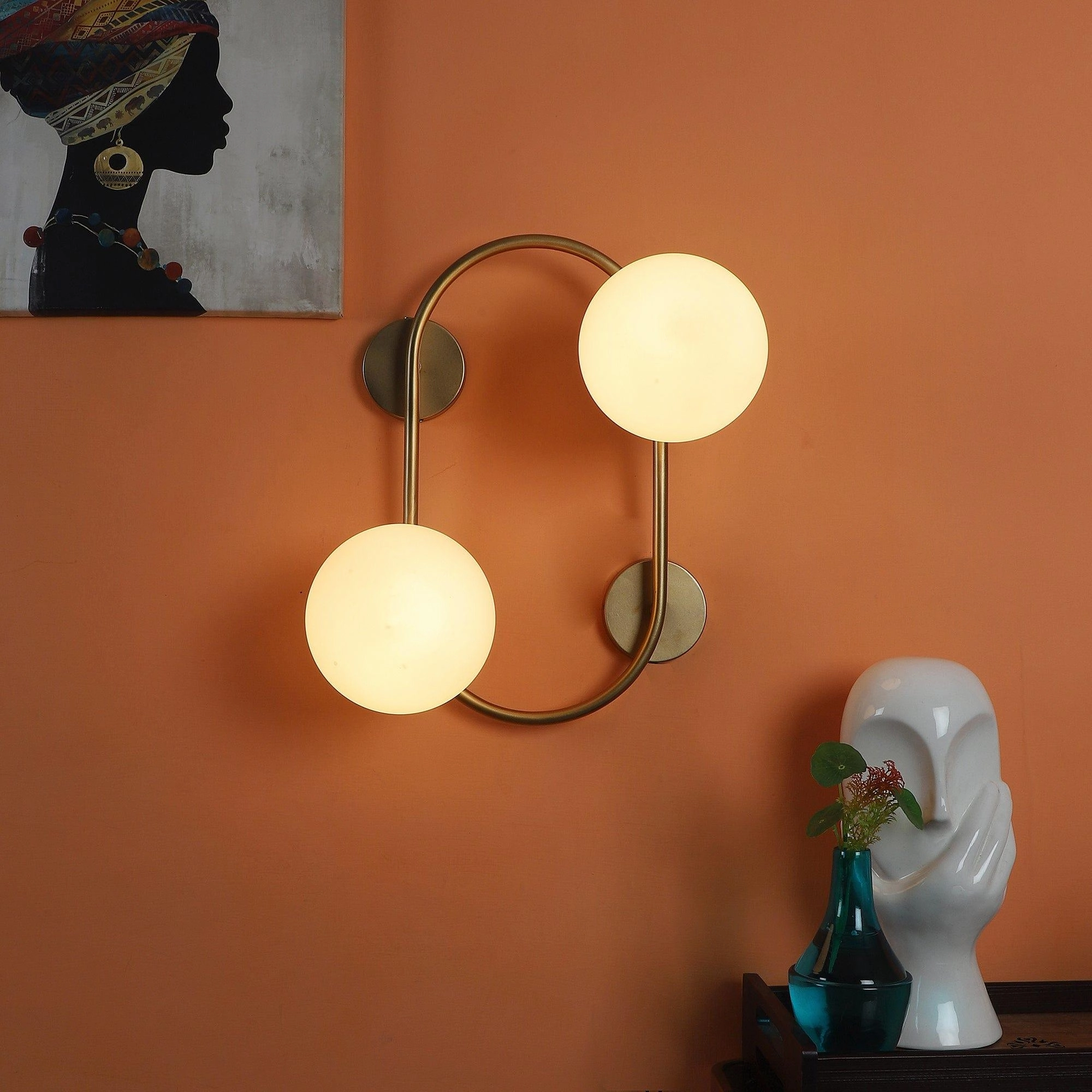 Fusty Gold And White Iron 2 Wall Lights vintage desk lamp