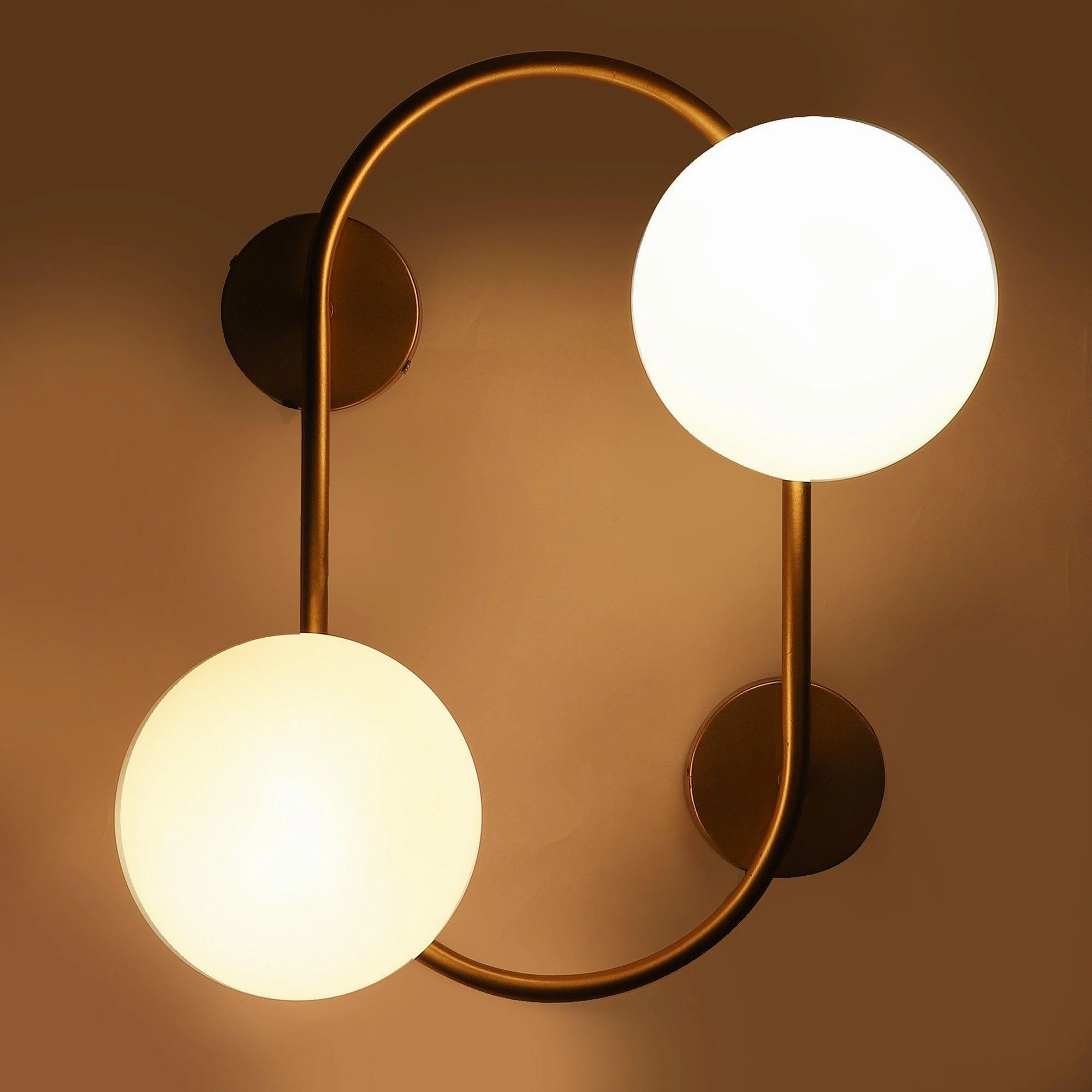 Fusty Gold And White Iron 2 Wall Lights