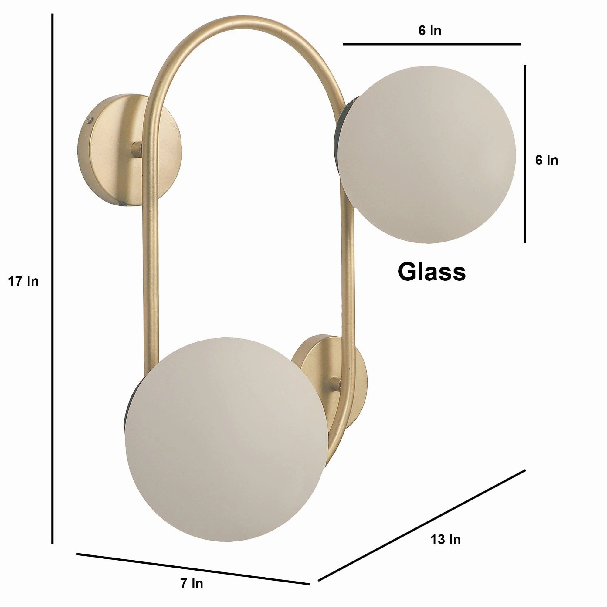 Fusty Gold And White Iron 2 Wall Lights