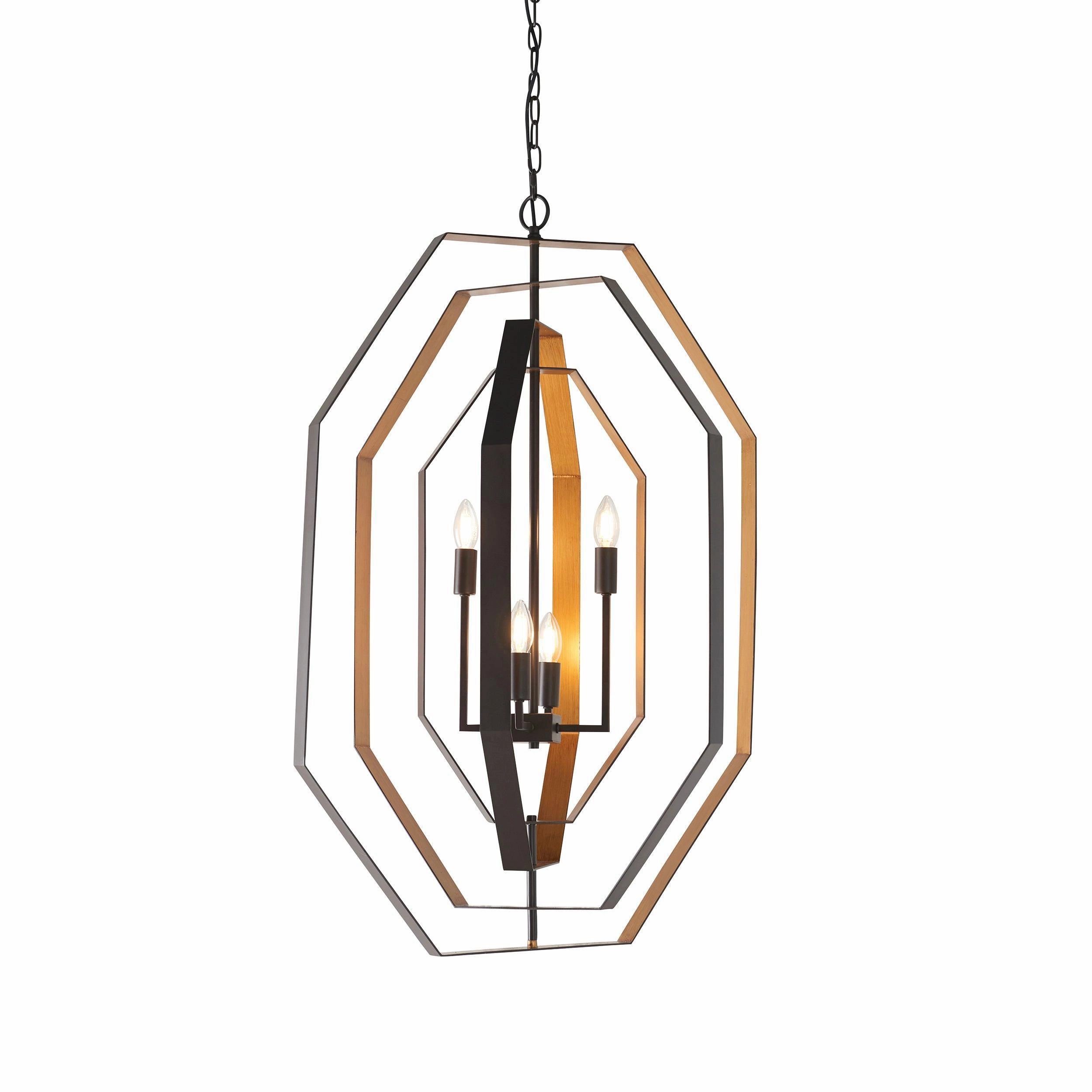 Geometric 4 Light Bronze & Gold Ceiling Pendant minimalist ceiling light