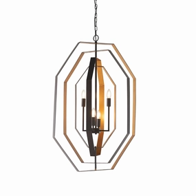Geometric 4 Light Bronze & Gold Ceiling Pendant minimalist ceiling light