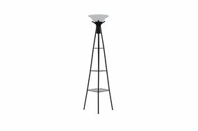 Gianni Versatile Shelf Tower Floor Lamp Charcoal Black mini decorative bulb