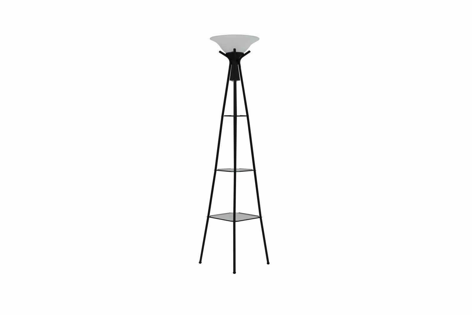 Gianni Versatile Shelf Tower Floor Lamp Charcoal Black mini decorative bulb