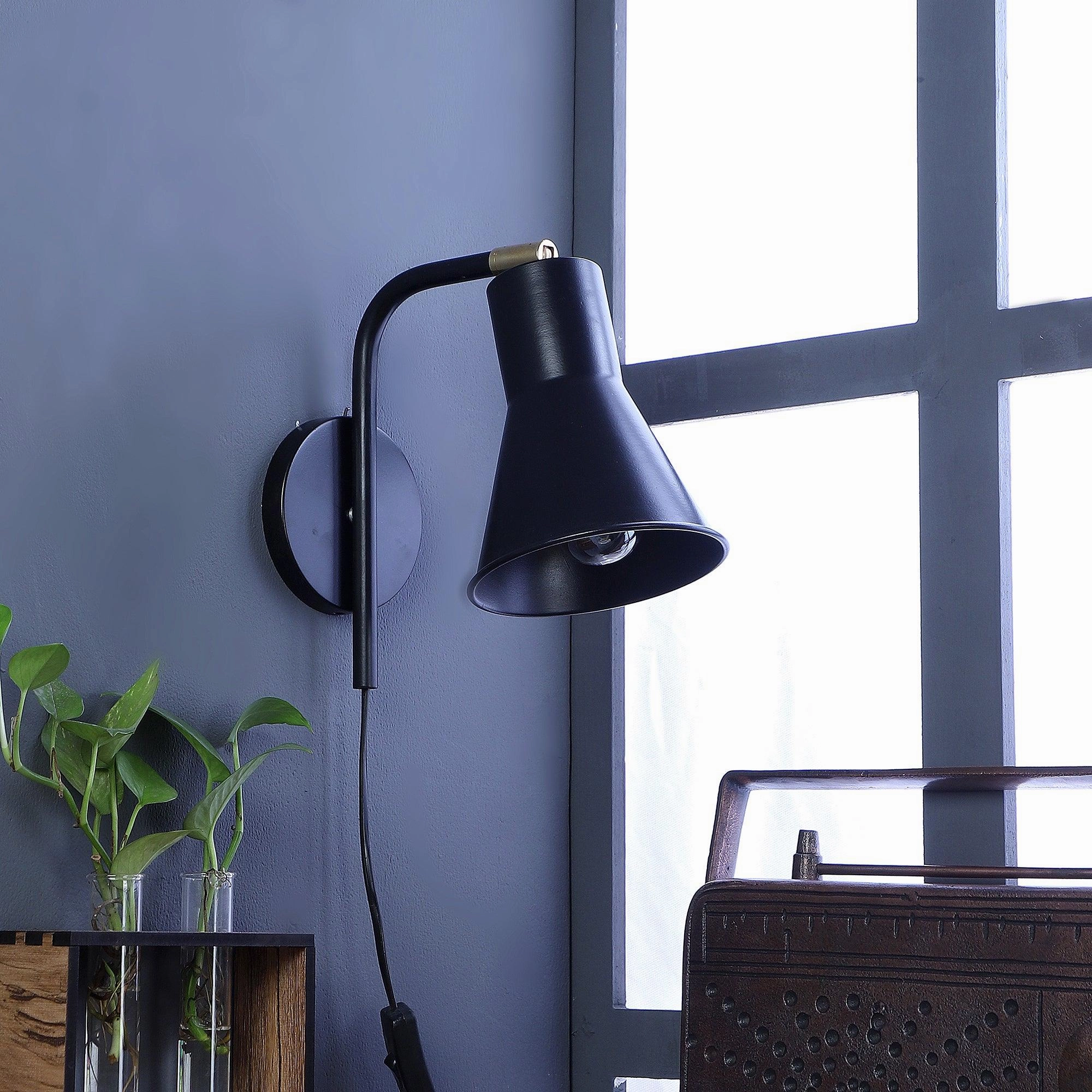 Gilbert Black Metal Wall Light by SS Lightings vintage desk lamp