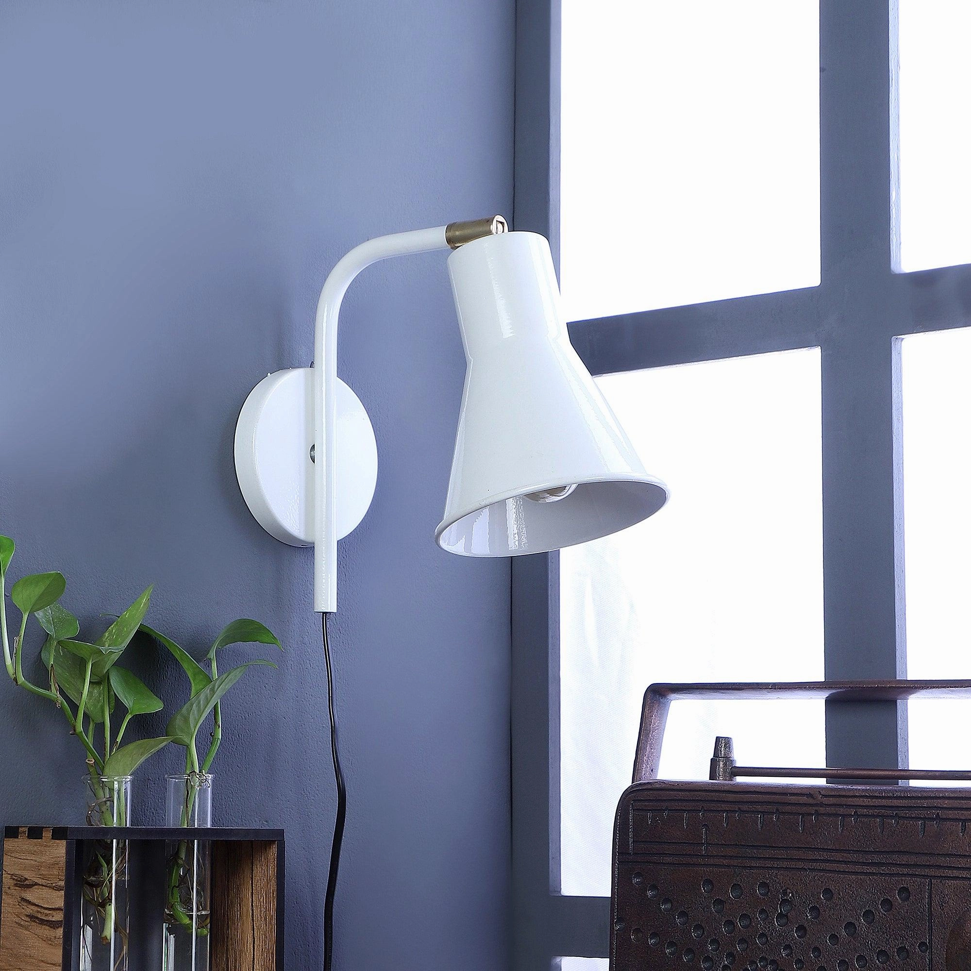 Gilbert White Metal Wall Light by SS Lightings vintage desk lamp