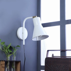 Gilbert White Metal Wall Light by SS Lightings vintage desk lamp