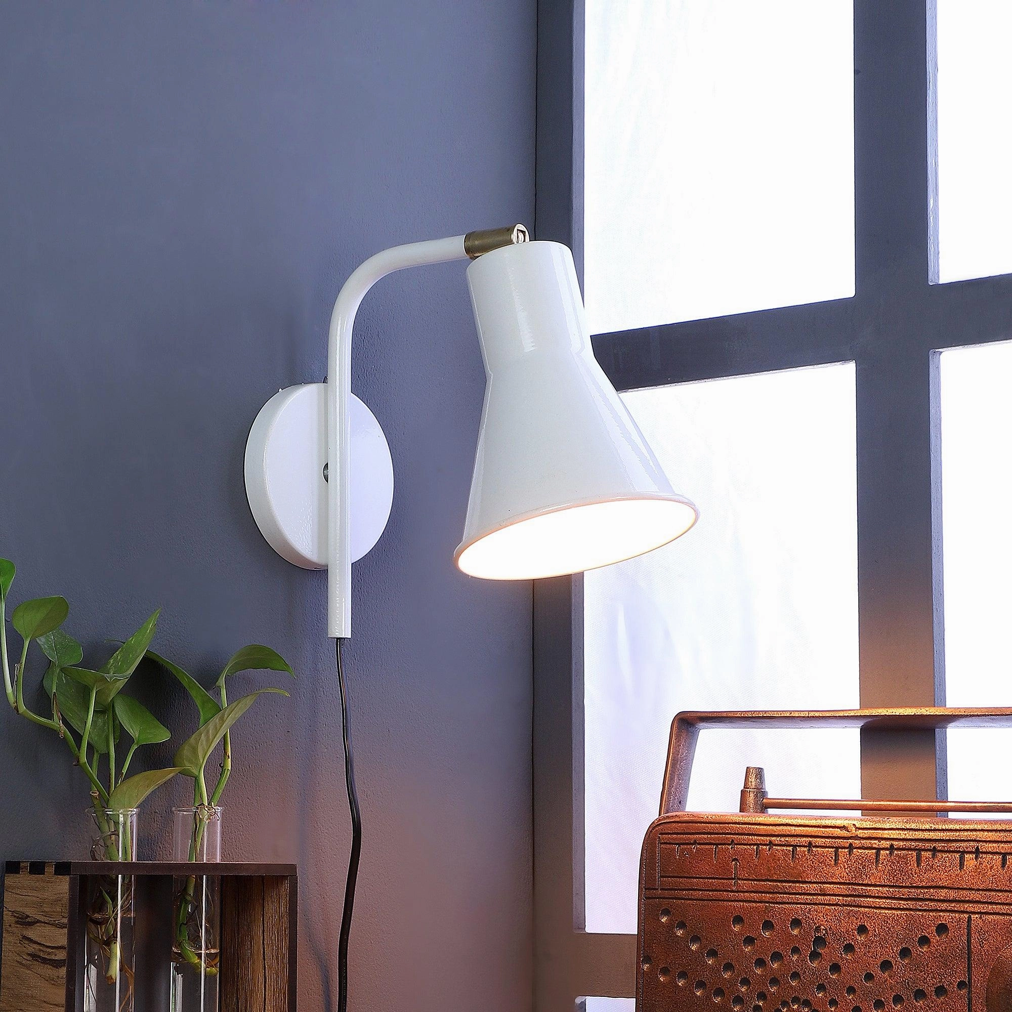 Gilbert White Metal Wall Light by SS Lightings