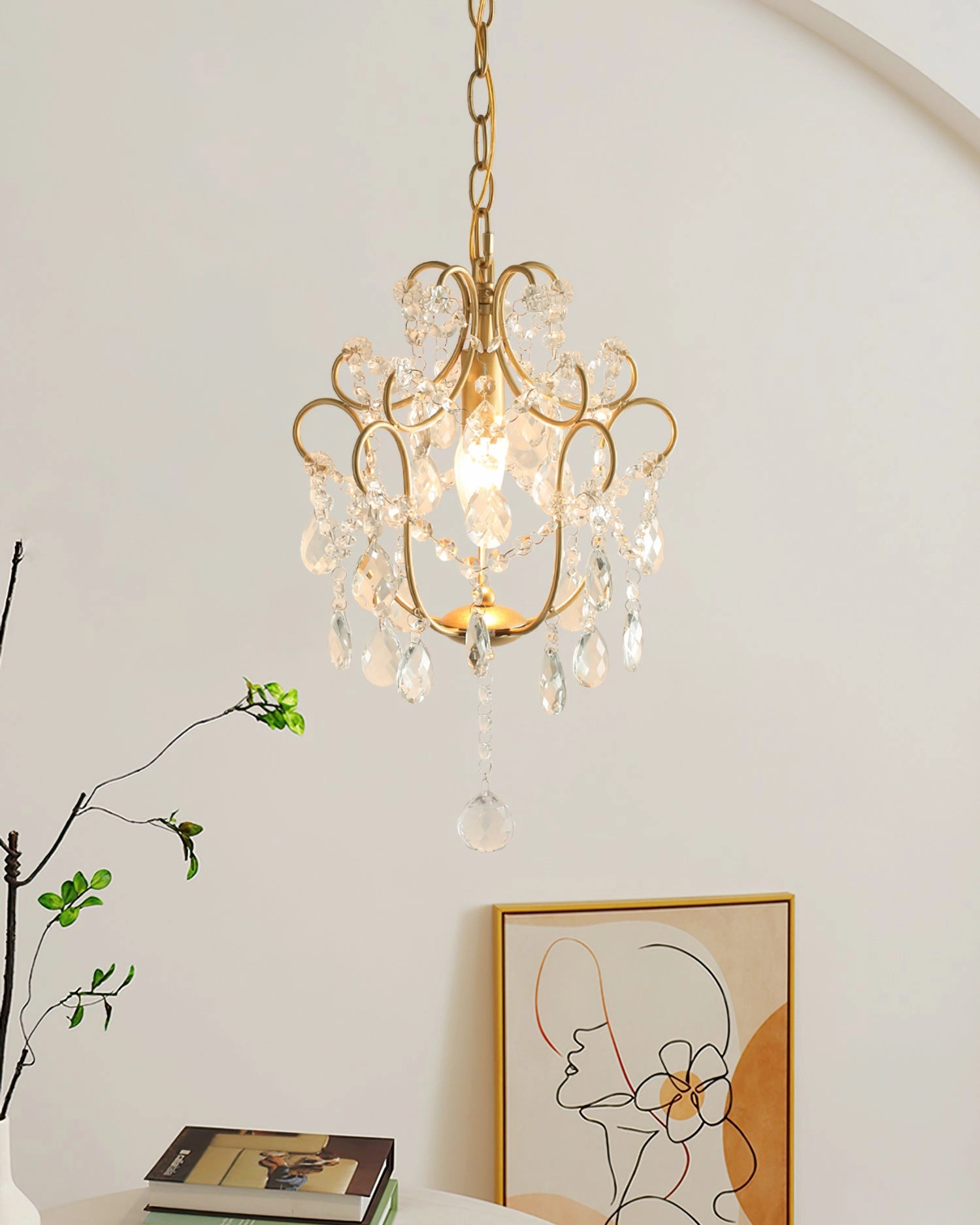 Gilded Crystal Pendant Lamp