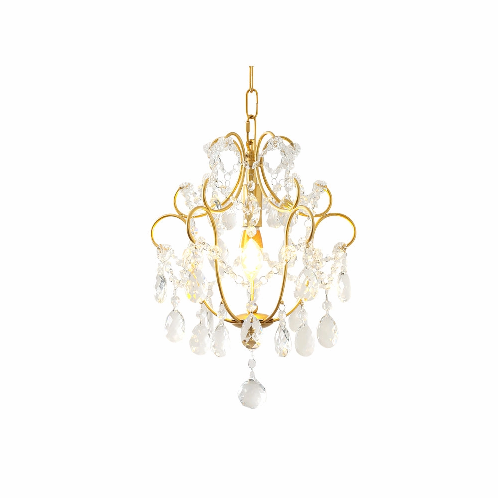 Gilded Crystal Pendant Lamp minimalist ceiling light