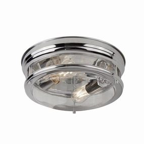 Glasgow 2 Light Chrome/Glass Bathroom Ceiling Flush Light simple ceiling design light