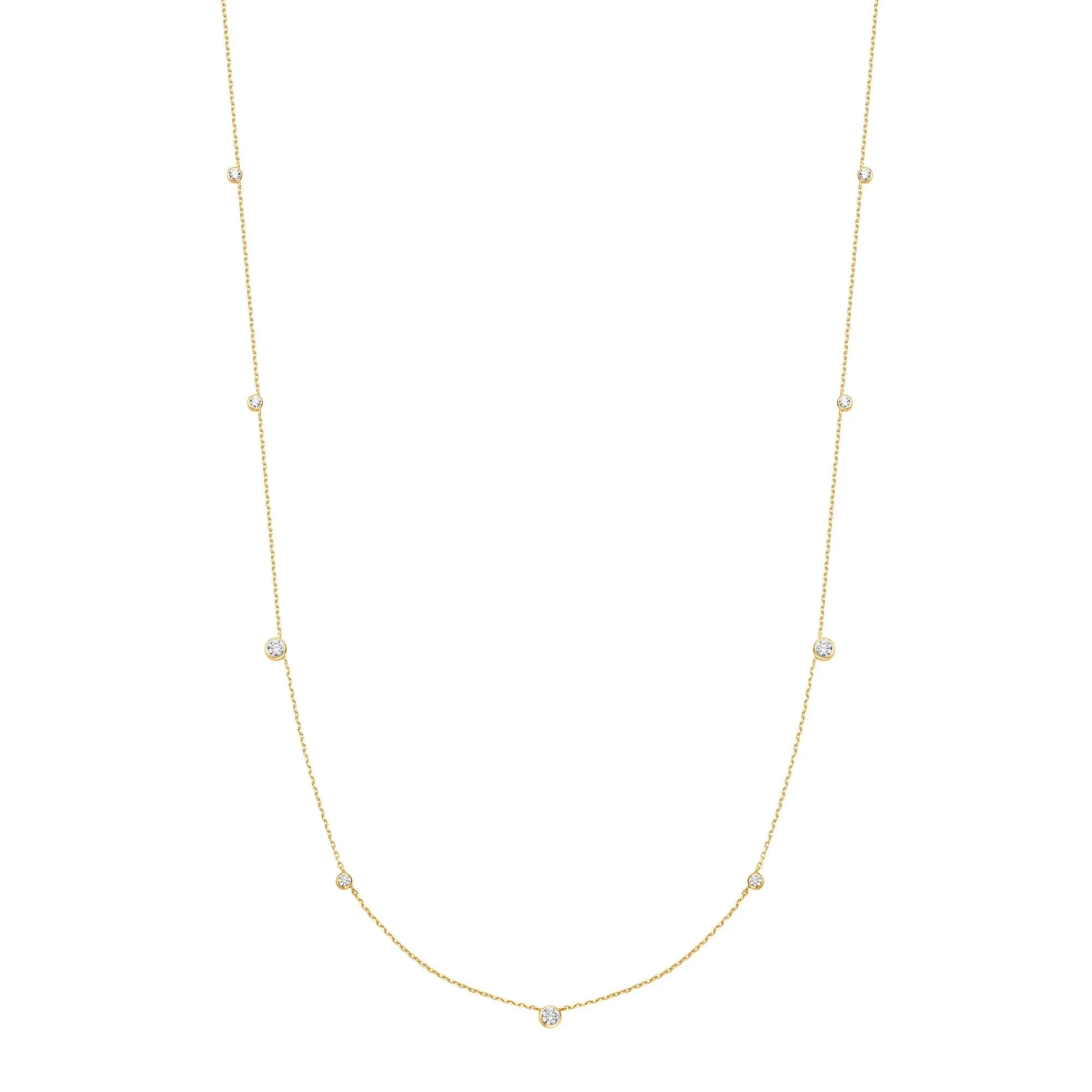 Gold Bezel Cubic Zirconia Station Necklace N065-06G Ania Haie Jewellery