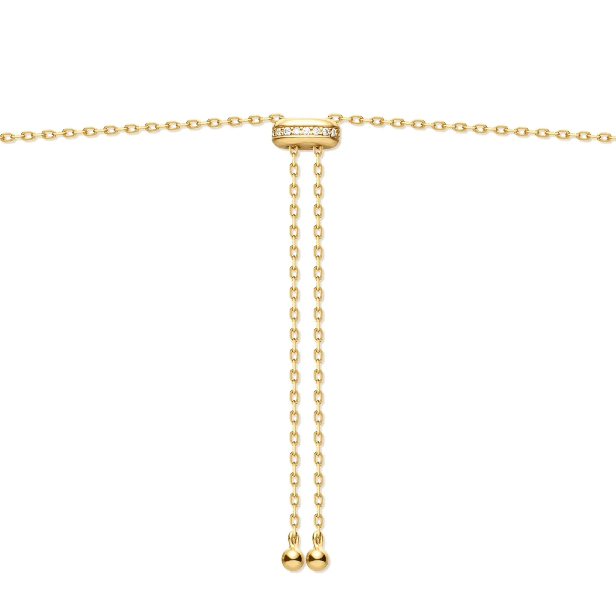 Gold Bezel Cubic Zirconia Station Necklace N065-06G Ania Haie Jewellery