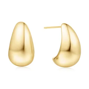 Gold Bold Dome Hoop Earrings E062-09G Ania Haie Jewellery