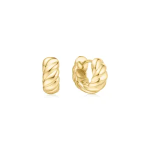Gold Bold Texture Small Huggie Hoop Earrings E063-06G Ania Haie Jewellery