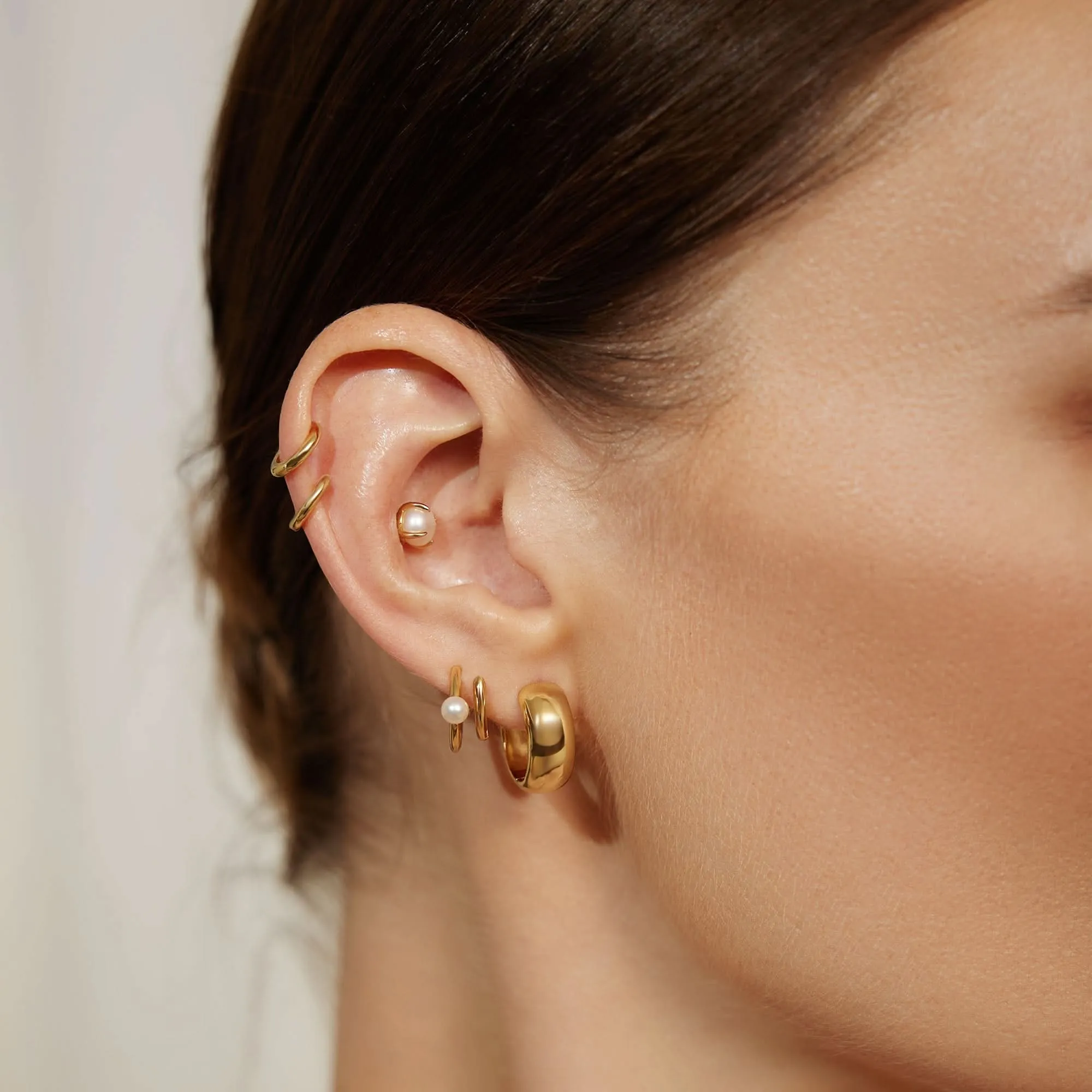 Gold Chubby Medium Huggie Hoop Earrings E064-06G Ania Haie Jewellery