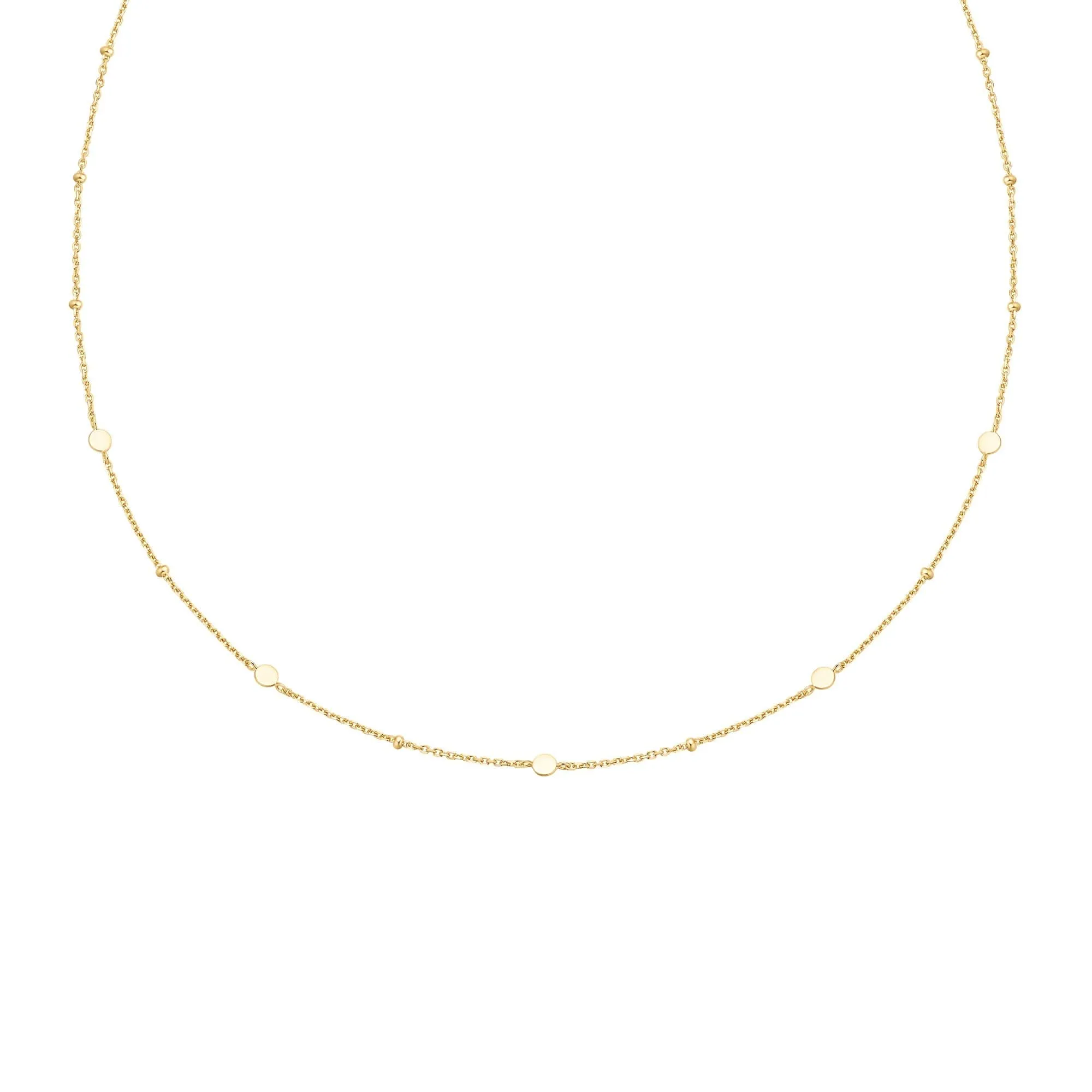 Gold Disc Station Necklace N063-01G Ania Haie Jewellery