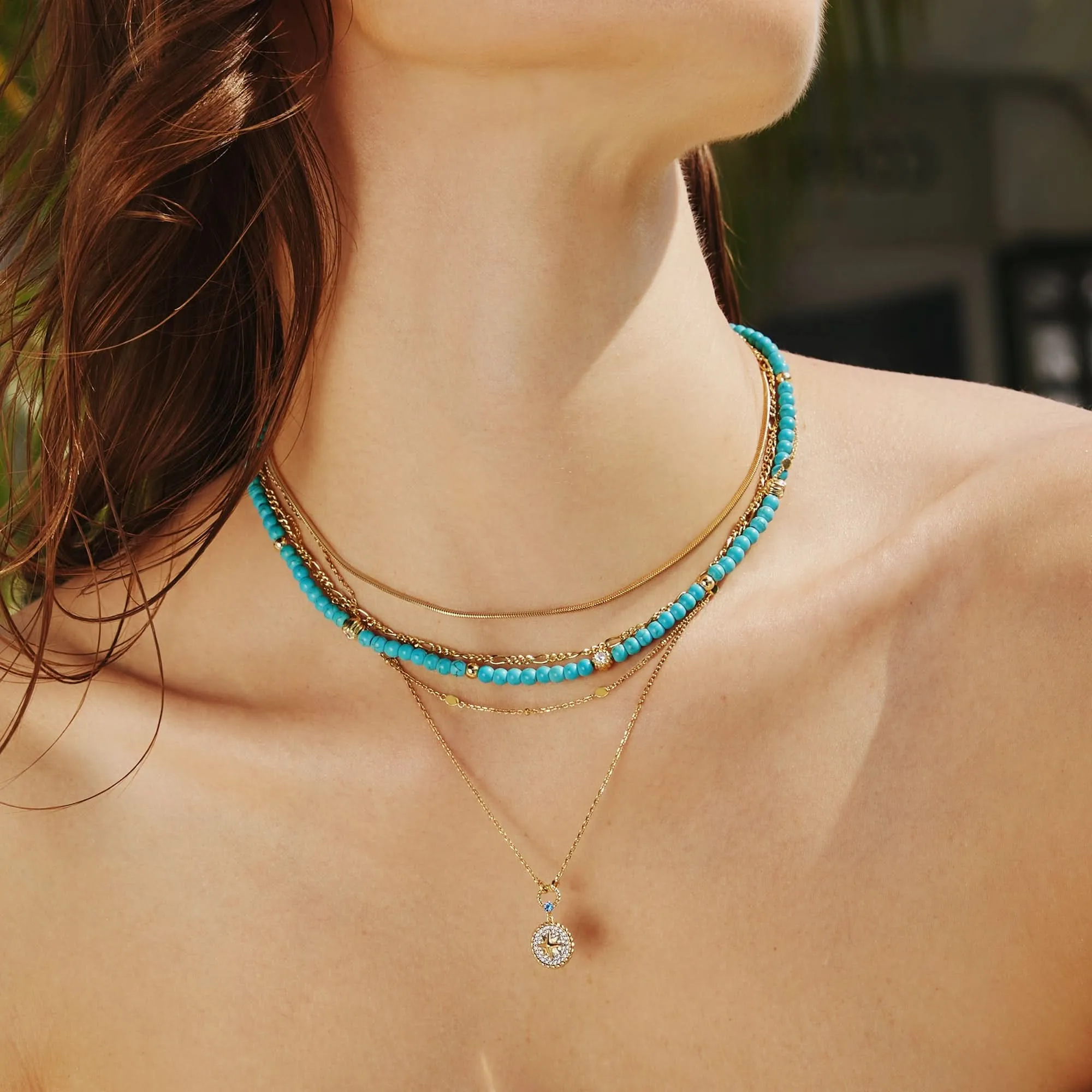 Gold Disc Station Necklace N063-01G Ania Haie Jewellery
