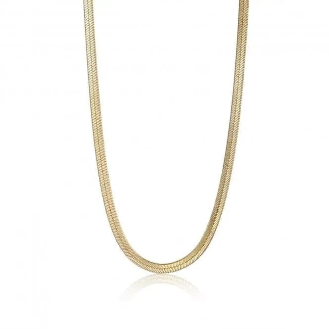 Gold Flat Snake Chain Necklace N046-01G Ania Haie Jewellery
