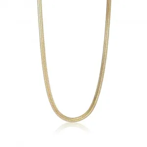 Gold Flat Snake Chain Necklace N046-01G Ania Haie Jewellery