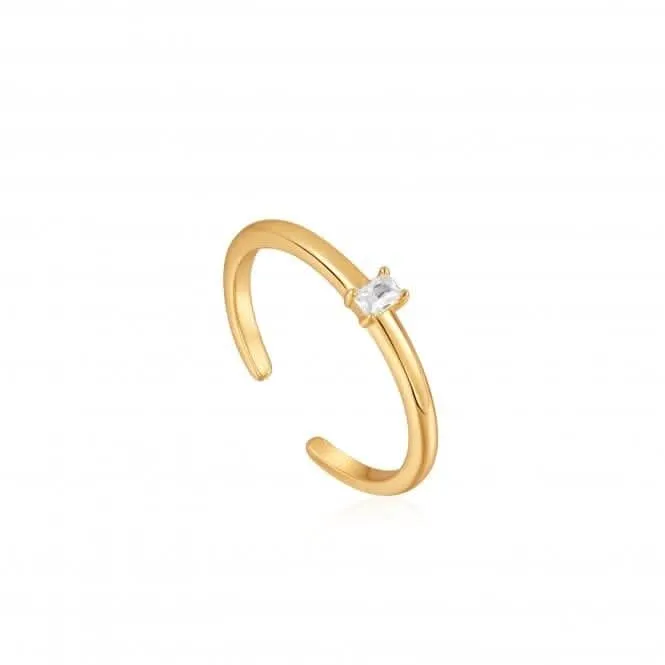 Gold Glam Adjustable Ring R037-01G Ania Haie Jewellery