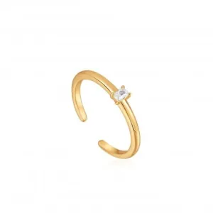Gold Glam Adjustable Ring R037-01G Ania Haie Jewellery