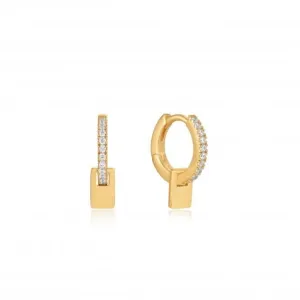 Gold Glam Pendant Huggie Hoop Earrings E037-06G Ania Haie Jewellery