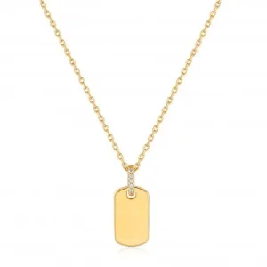 Gold Glam Tag Pendant Necklace N037-02G Ania Haie Jewellery