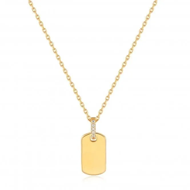 Gold Glam Tag Pendant Necklace N037-02G Ania Haie Jewellery